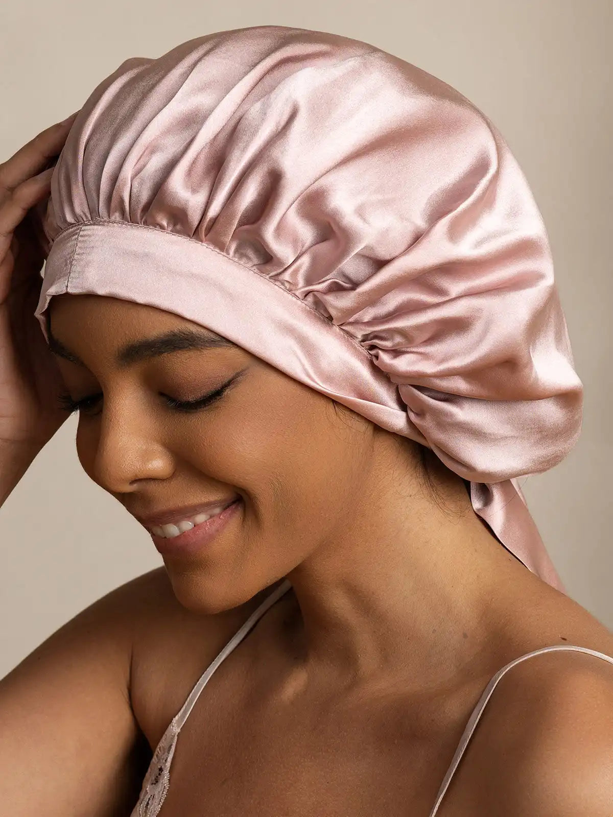 100% Mulberry Silk Elegant Bonnet with Long Ribbons
