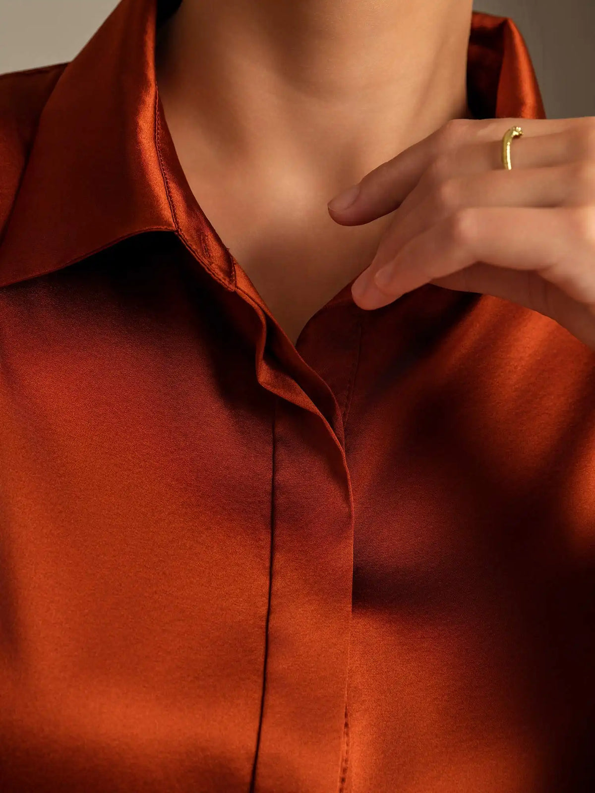 Clearance - 19Momme Silk Long Sleeve Lapel Collar Women's Shirt