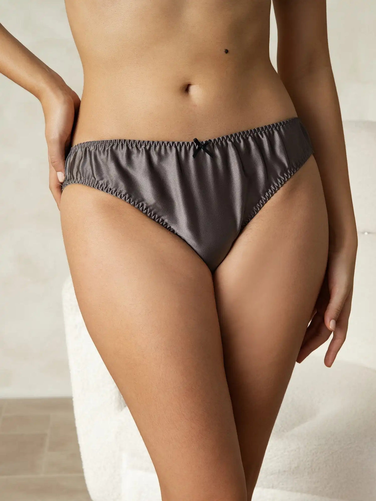100% Mulberry Silk Classic Bikini Panty with Bow