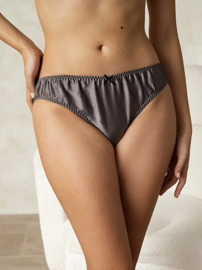 100% Mulberry Silk Classic Bikini Panty with Bow