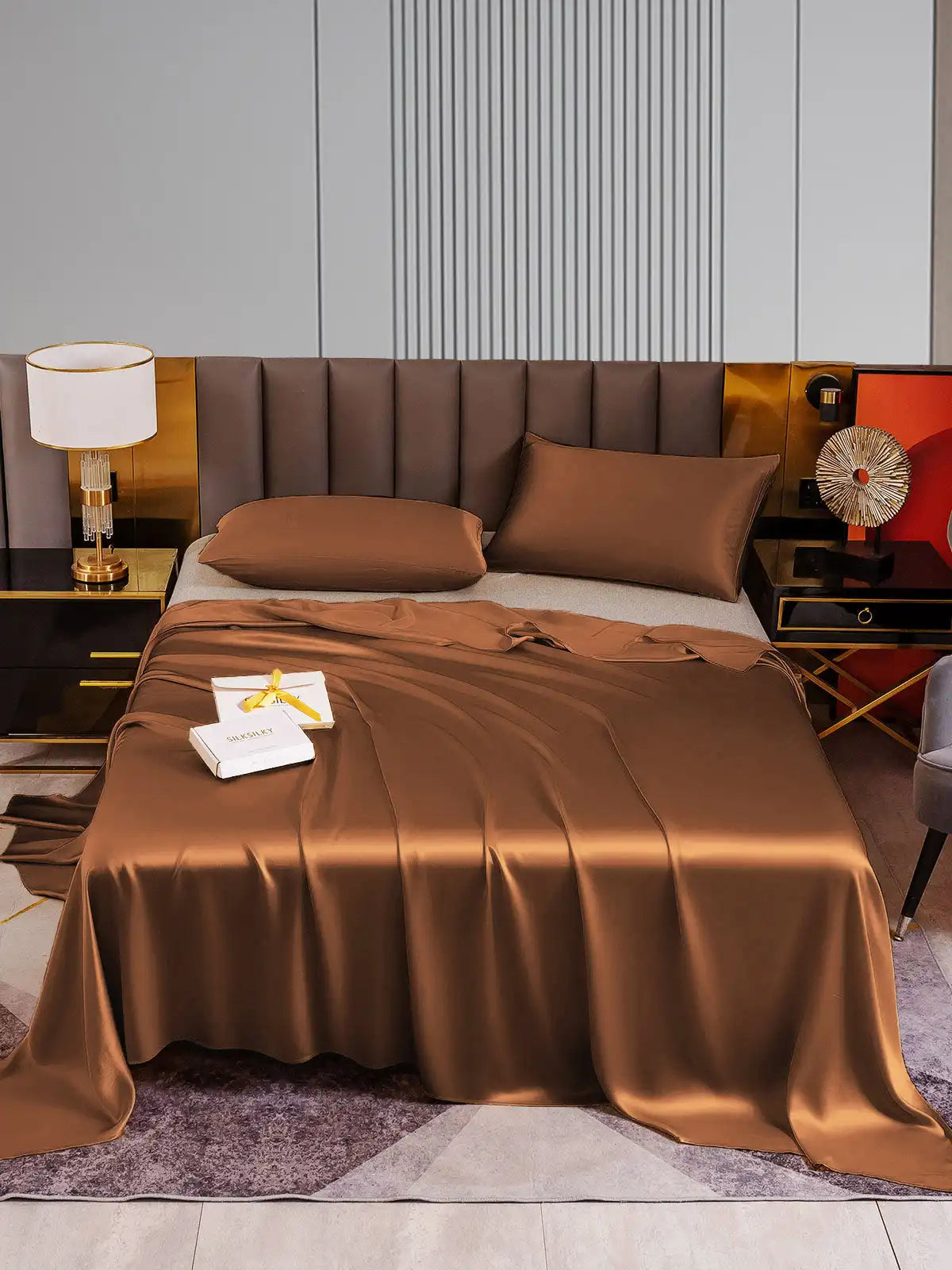 22Momme 3Pcs Silk Set Flat Sheet+2x Pillowcases