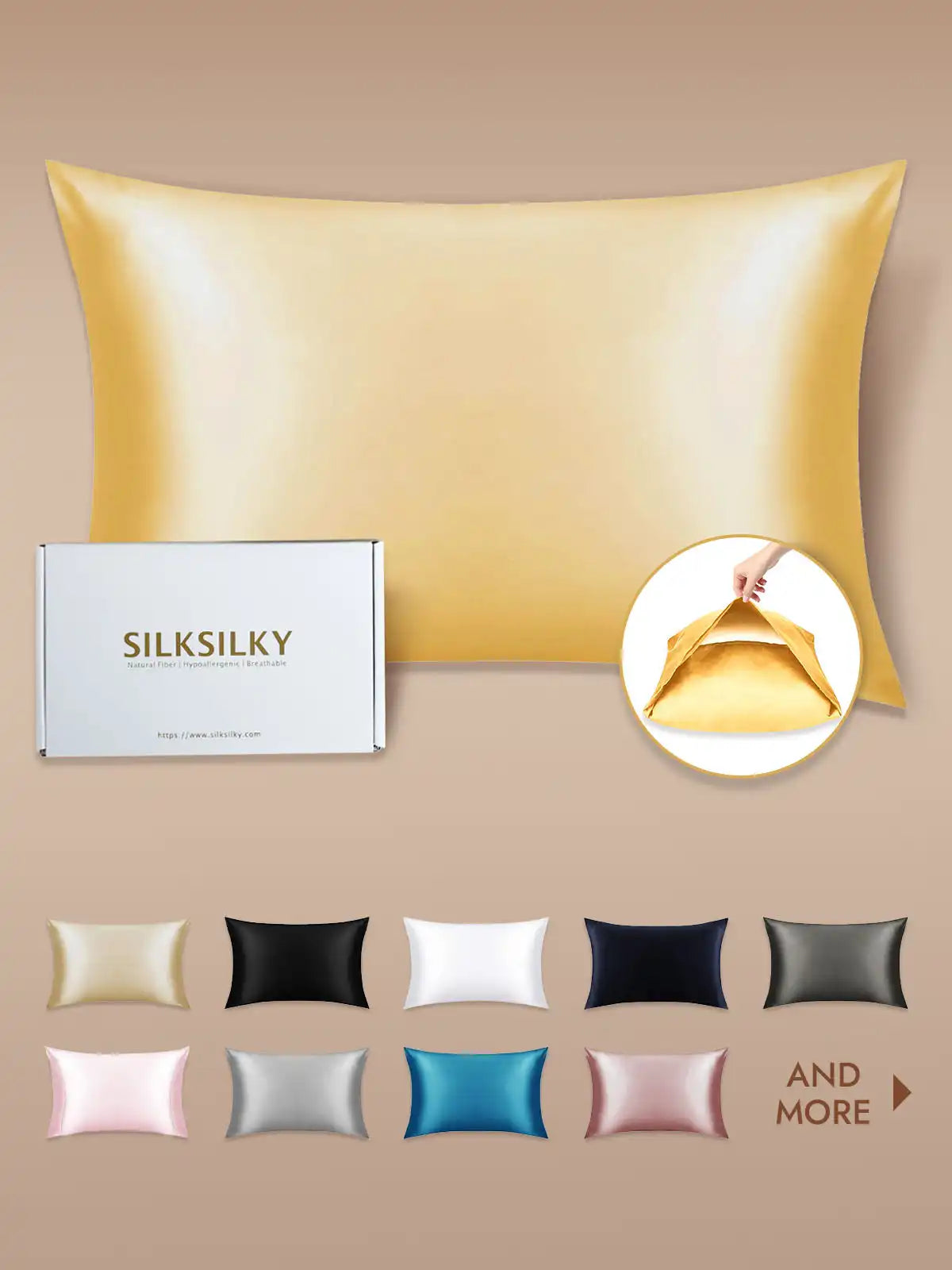 22Momme 100% Mulberry Silk Pillowcase - Envelope Closure