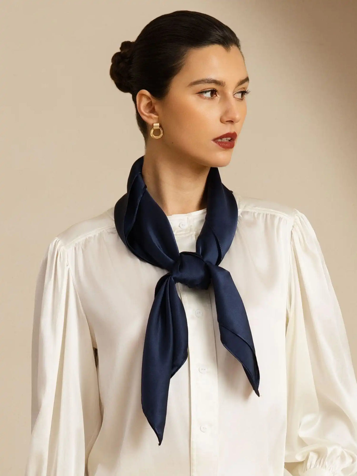 100% Mulberry Silk Classic  Elegant Square Scarf - Size 90x90cm