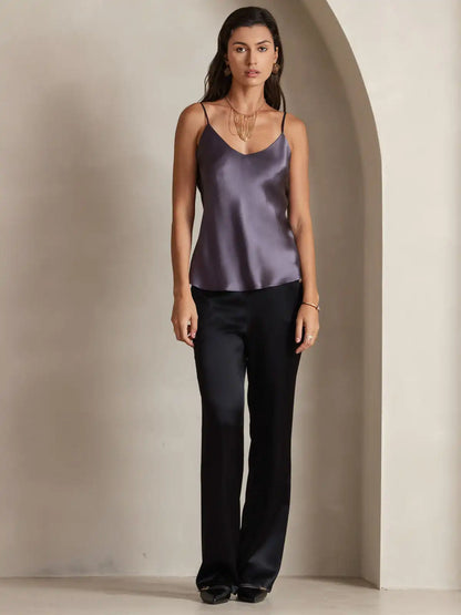 100% Mulberry Silk Spaghetti Strap V Neck Camisole Top