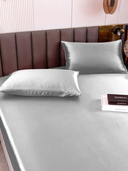 19Momme 3Pcs Silk Set Fitted Sheet+2x Pillowcases