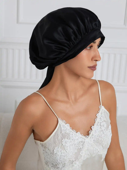 100% Mulberry Silk Elegant Bonnet with Long Ribbons