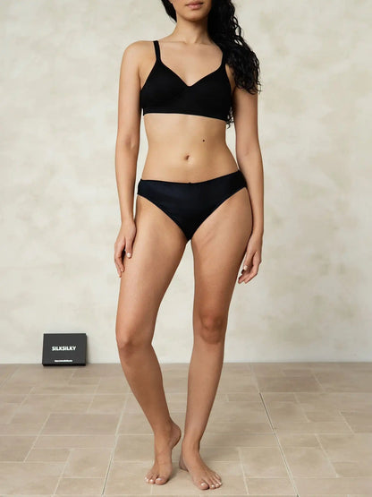 100% Mulberry Silk Classic Bikini Panty with Bow