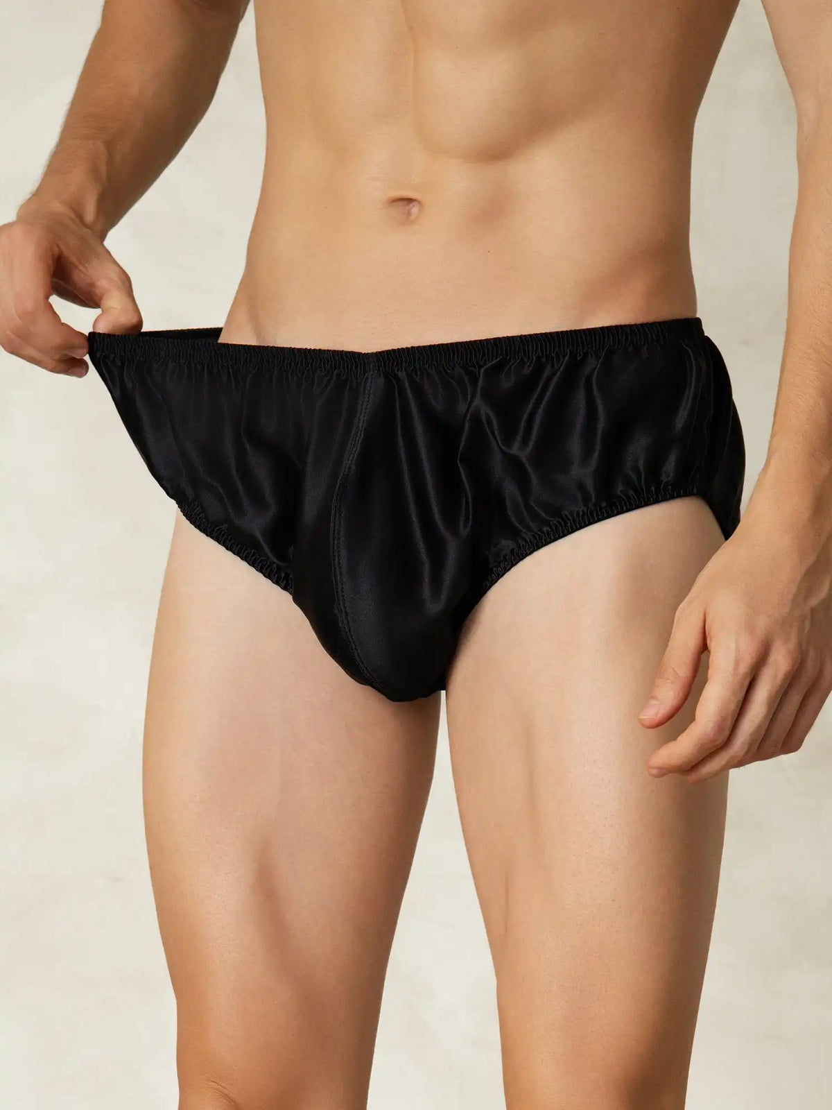 100% Mulberry Silk Briefs Men's Underwear with Elastic Waistband