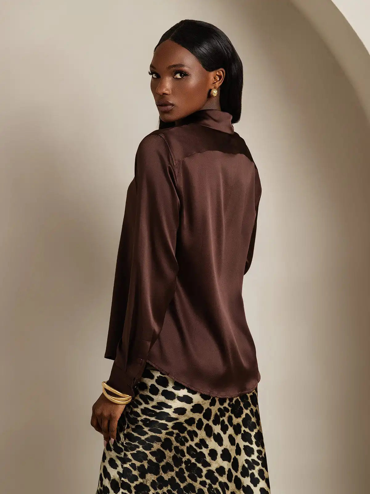 Women’s 19 Momme Silk Long Sleeves Button-Up Shirt