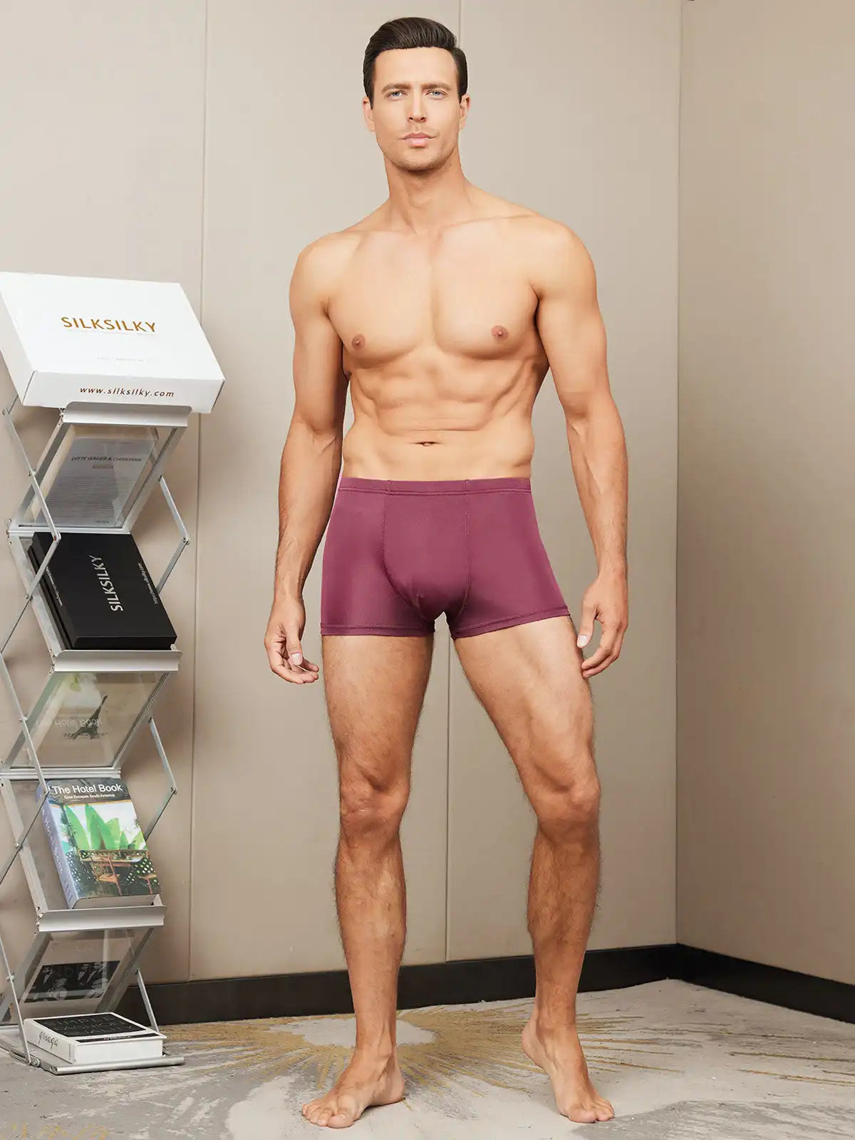 Men‘s 100% Mulberry Silk Boxer Briefs Underwear