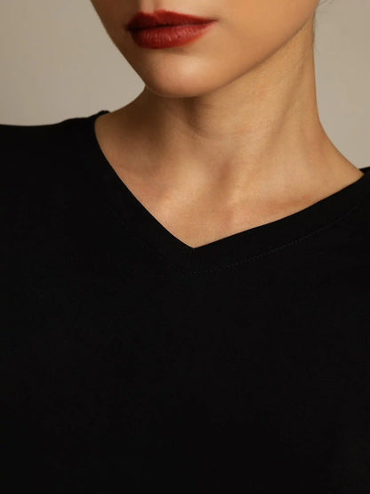 Clearance - 100% Mulberry Silk V-Neck Women's T-Shirt