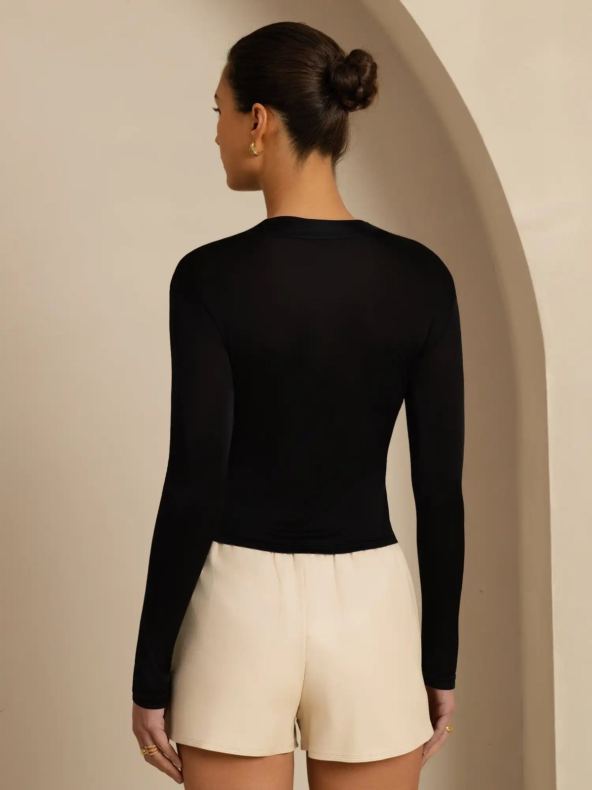 Clearance - Pure Silk Women's Long Sleeve Mock Neck Top