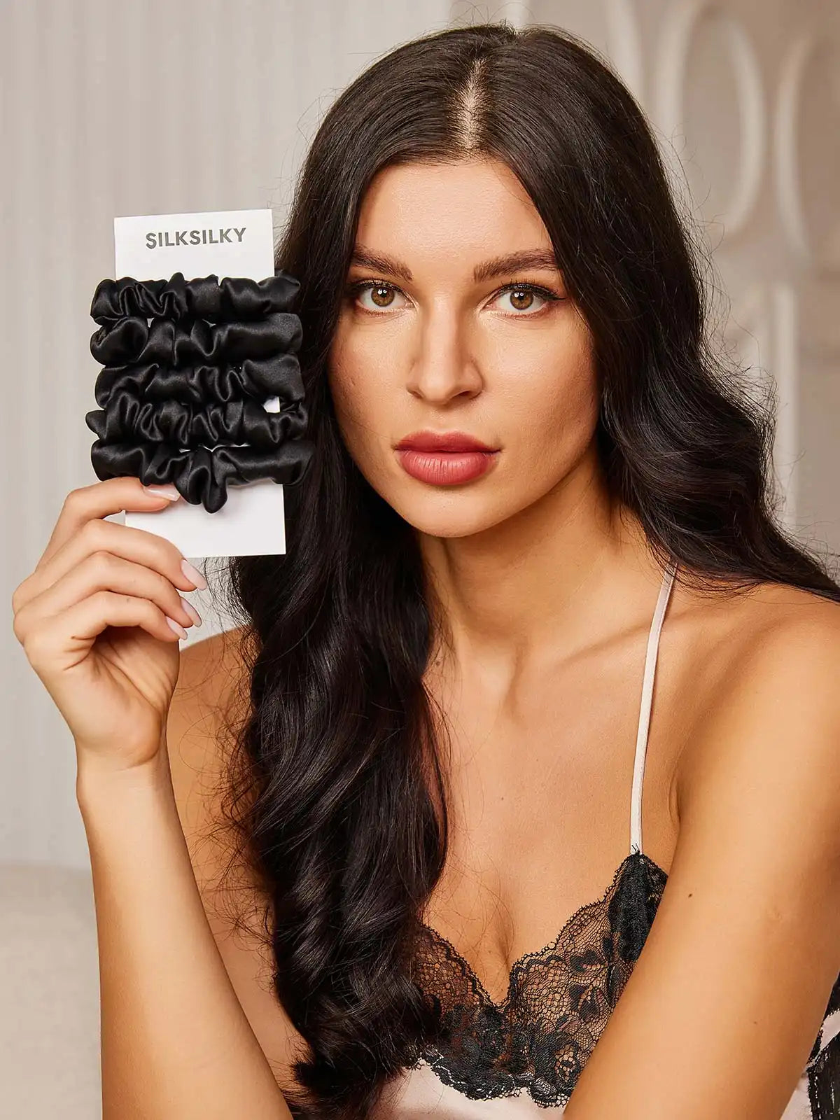 5Pcs Bundle 100% Mulberry Silk Classic Hair Scrunchies - 2cm