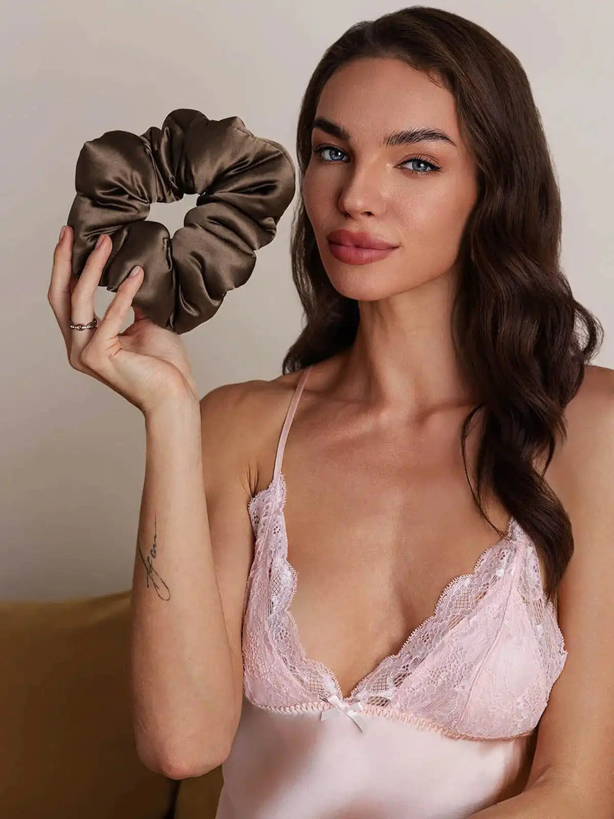100% Mulberry Silk Soft Oversized Hair Scrunchie - 8cm