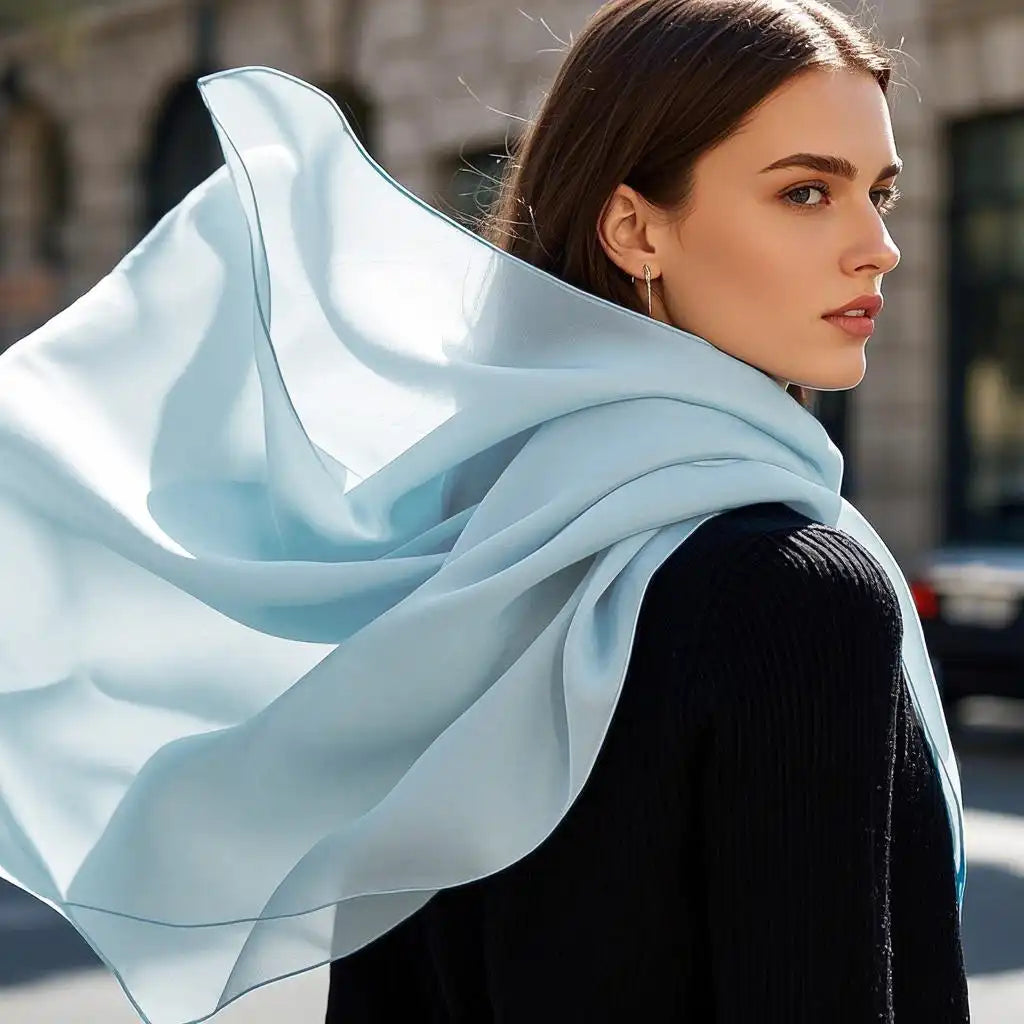 100% Mulberry Silk Rectangle Long Scarf/Shawl 170x53cm/67