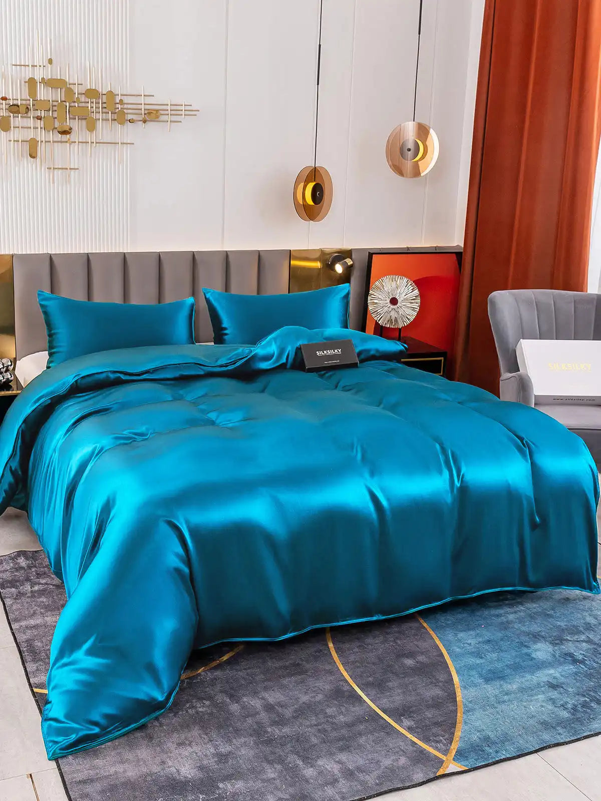 19Momme 3Pcs Silk Set Duvet Cover+2x Pillowcases