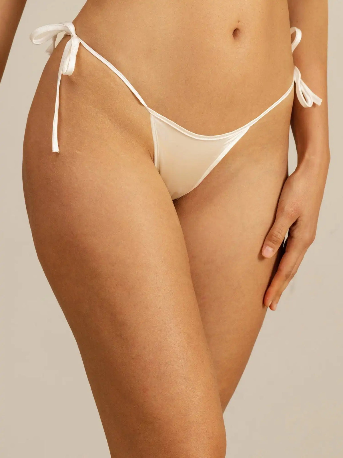 100% Mulberry Silk Tie-up Thong Sexy Bikini Panty