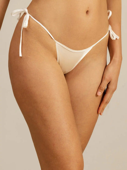 100% Mulberry Silk Tie-up Thong Sexy Bikini Panty