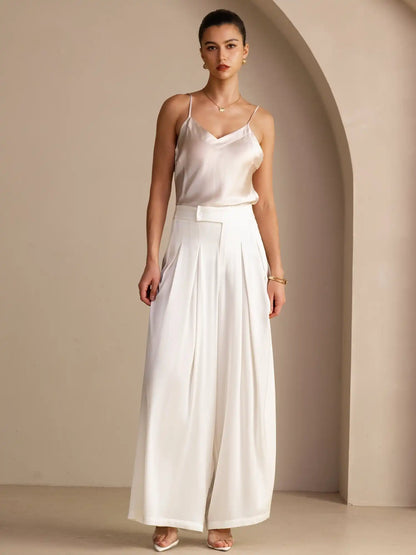 100% Mulberry Silk Women''s Adjustable Spaghetti Strap V Neck Camisole Top
