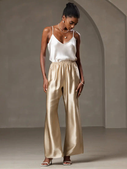 100% Mulberry Silk Spaghetti Strap V Neck Camisole Top